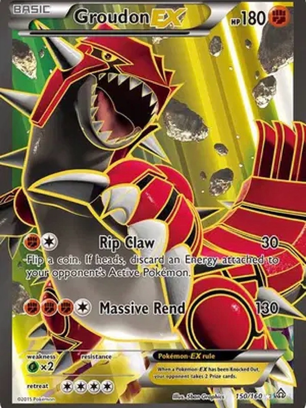 Groudon EX Pokémon Card - Red, Black & Gold Holo